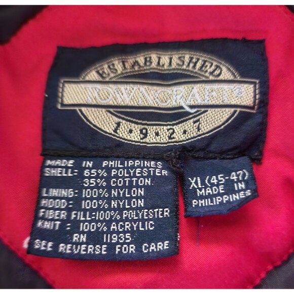 Towncraft Mens Red Bomber Jacket Coat Size XL Hooded - Picture 2 of 8